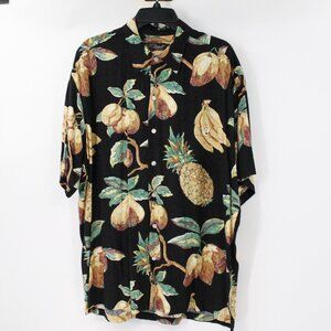 Tori Richard hawaiian shirt Men's Large fruit print pineapple‎ pear banana camp